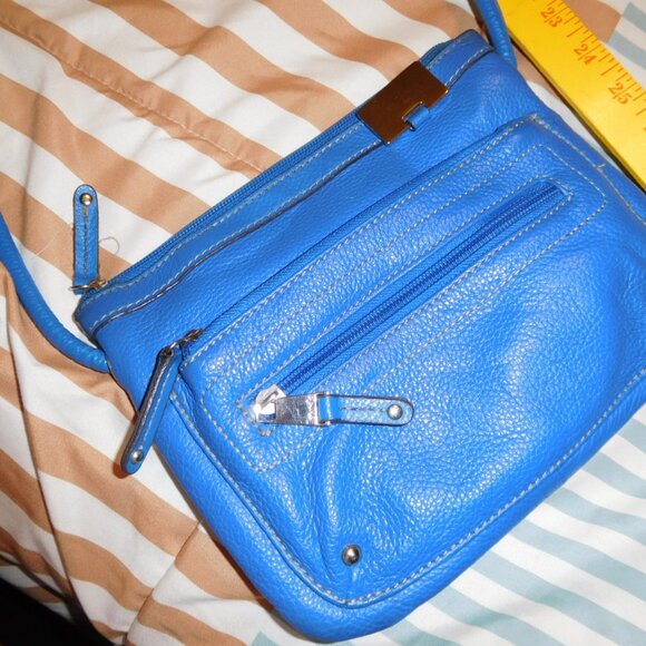 TIGNANELLO blue leather small crossbody purse PEBBLED LEATHER - Picture 4 of 15